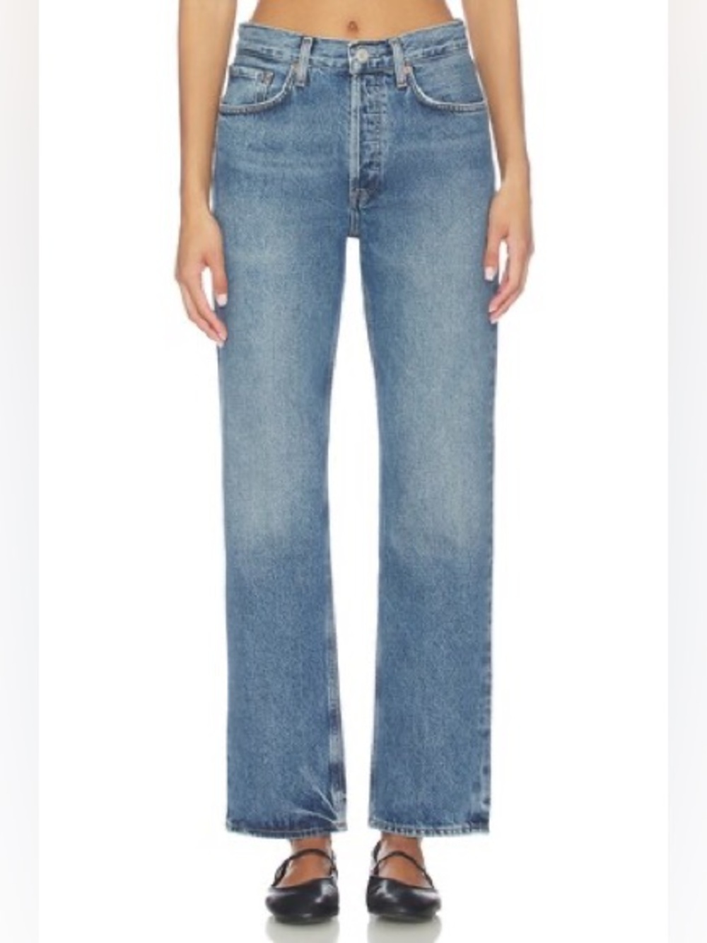 AGOLDE Lana Jeans 31 12 Liberty straight leg organic high waisted designer blue